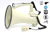 ER-57RUS Мощный электромегафон 70Вт с сиреной, записью, Bluetooth, USB/SD/mp3, Li аккумулятор