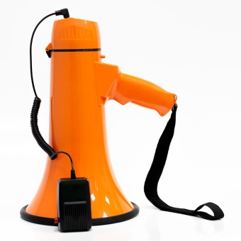 ЭМ-20сзпа ручной мегафон 20Вт/40Вт, сирена, USB/mictoSD/AUX, Bluetooth, запись/воспроизведение, Li-ion аккумулятор