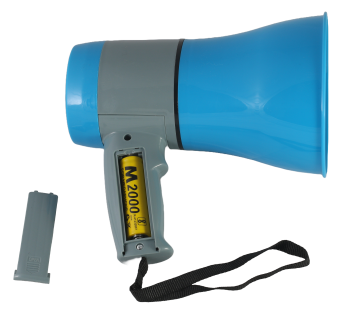 MG-619U/blue ручной мегафон 20Вт, сирена, Bluetooth, mp3 плеер, запись/воспр 260, Li аккумулятор, ЗУ